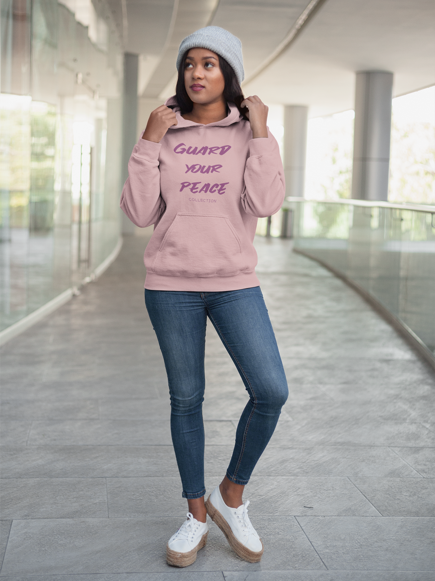 Guard Your Peace Premium Hoodie - Pale Pink